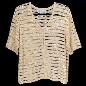 Norton McNaughton Vintage Cream Crochet Cardigan